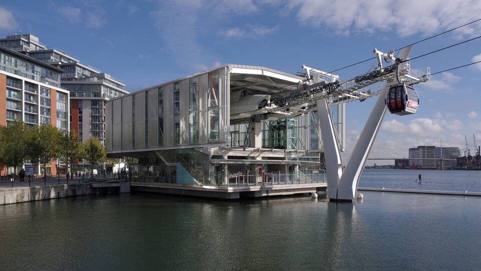 The Emirates Royal Docks end of the Emirates Airline.