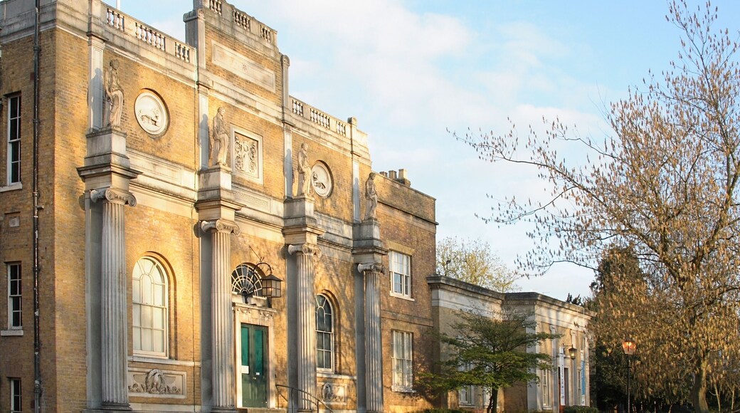Pitzhanger Manor, Walpole Park, Ealing, London W5, UK. looking north west, at east face of house.