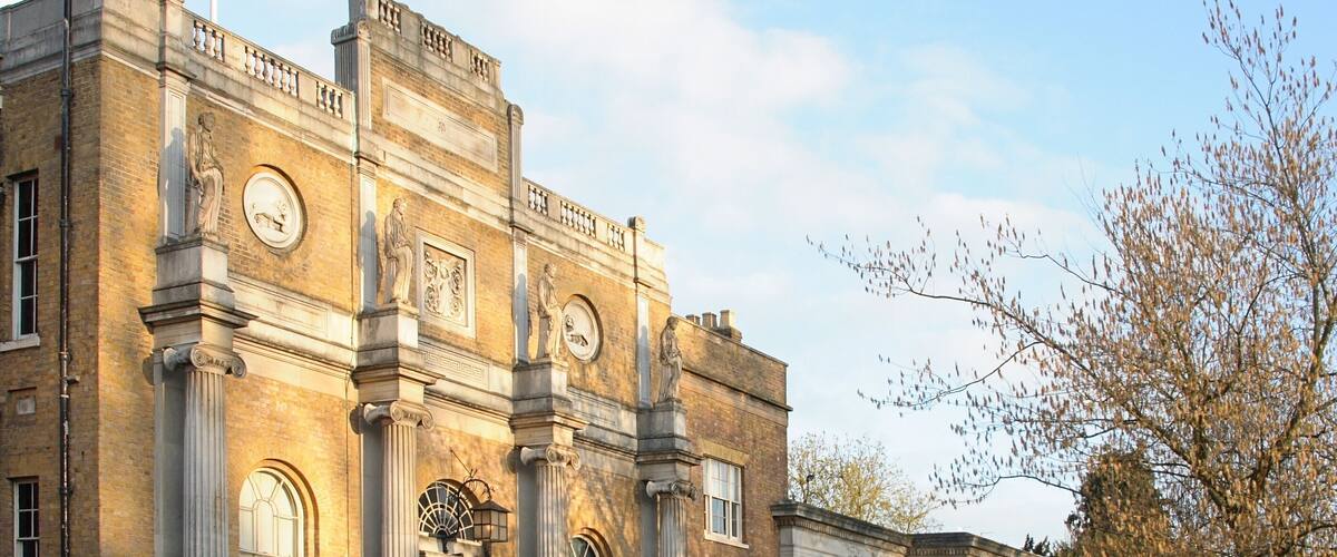 Pitzhanger Manor, Walpole Park, Ealing, London W5, UK. looking north west, at east face of house.