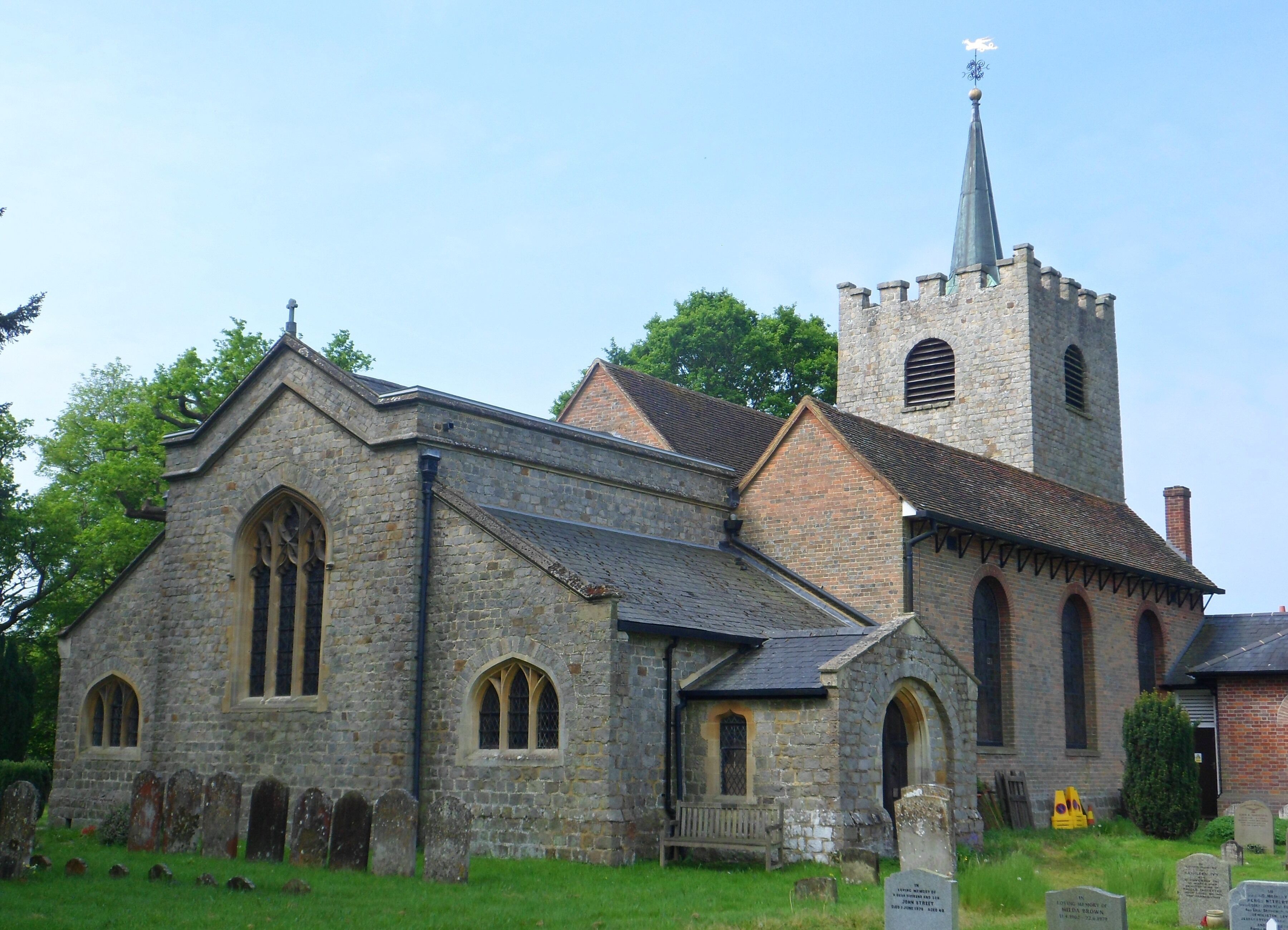 St Michael and All Angels Church, Church Lane, Pirbright, Borough of Guildford, Surrey, England.