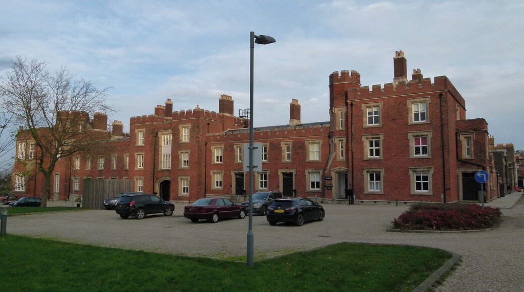View from the west of the former Royal Military Academy in Woolwich, South East London. The historic buildings are being restored and converted into apartments.