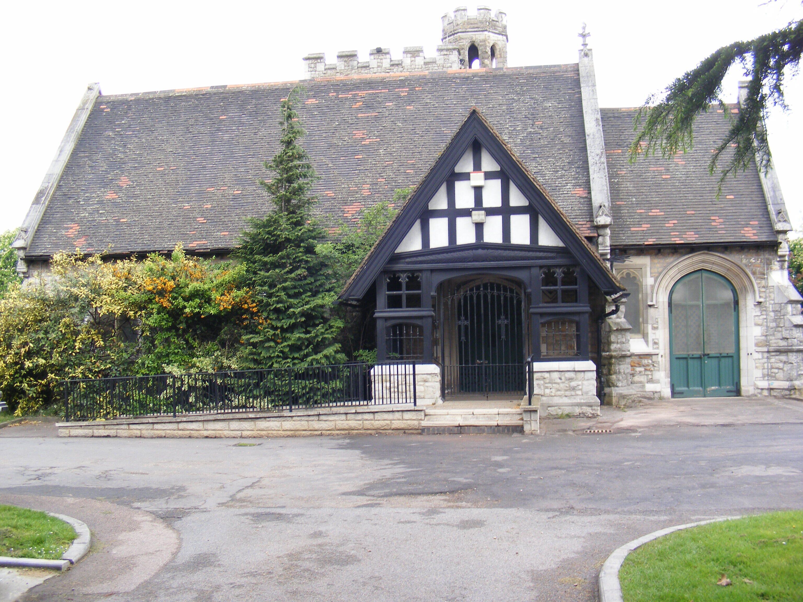 The Chapel, Riverside Cemetery Built in 1886. Designed by Barking architect Charles James Dawson (1850-1933). The design was possibly inspired by St. Margaret's parish church, Barking.