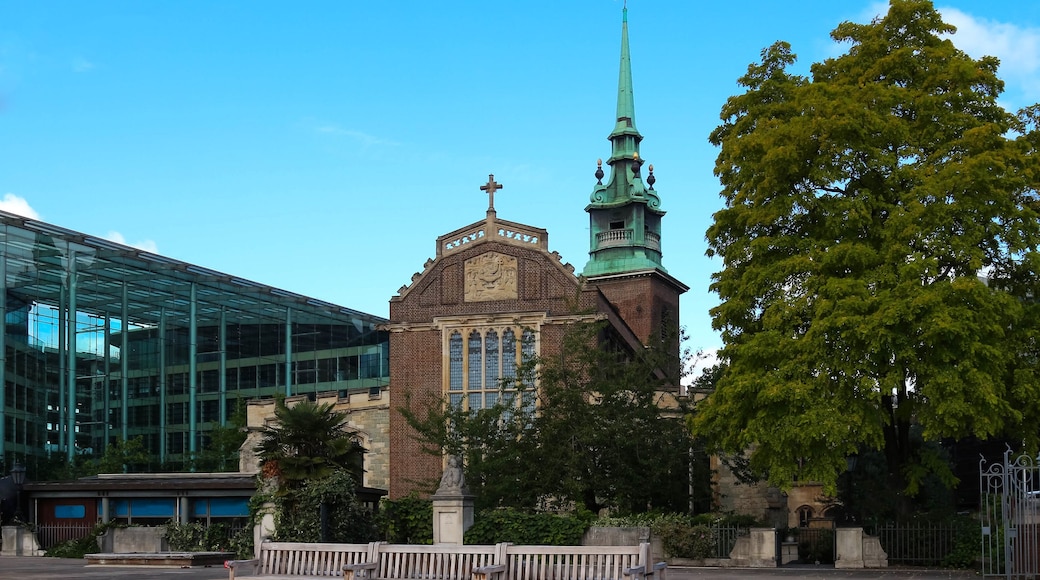 Historic All Hallows-by-the-Tower or St. Mary the Virgin or All Hallows Barking - an ancient Anglican church on Byward Street in City of London.