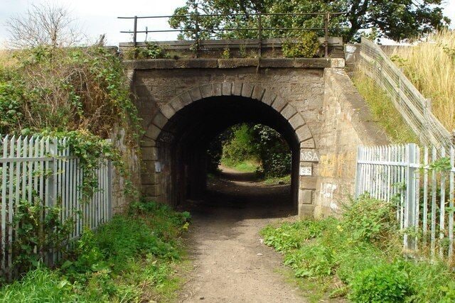Railway bridge near Wallyford This bridge carries the East Coast main line over East Lothian's Core Path 170 near the new housing estate at Barbachlaw.