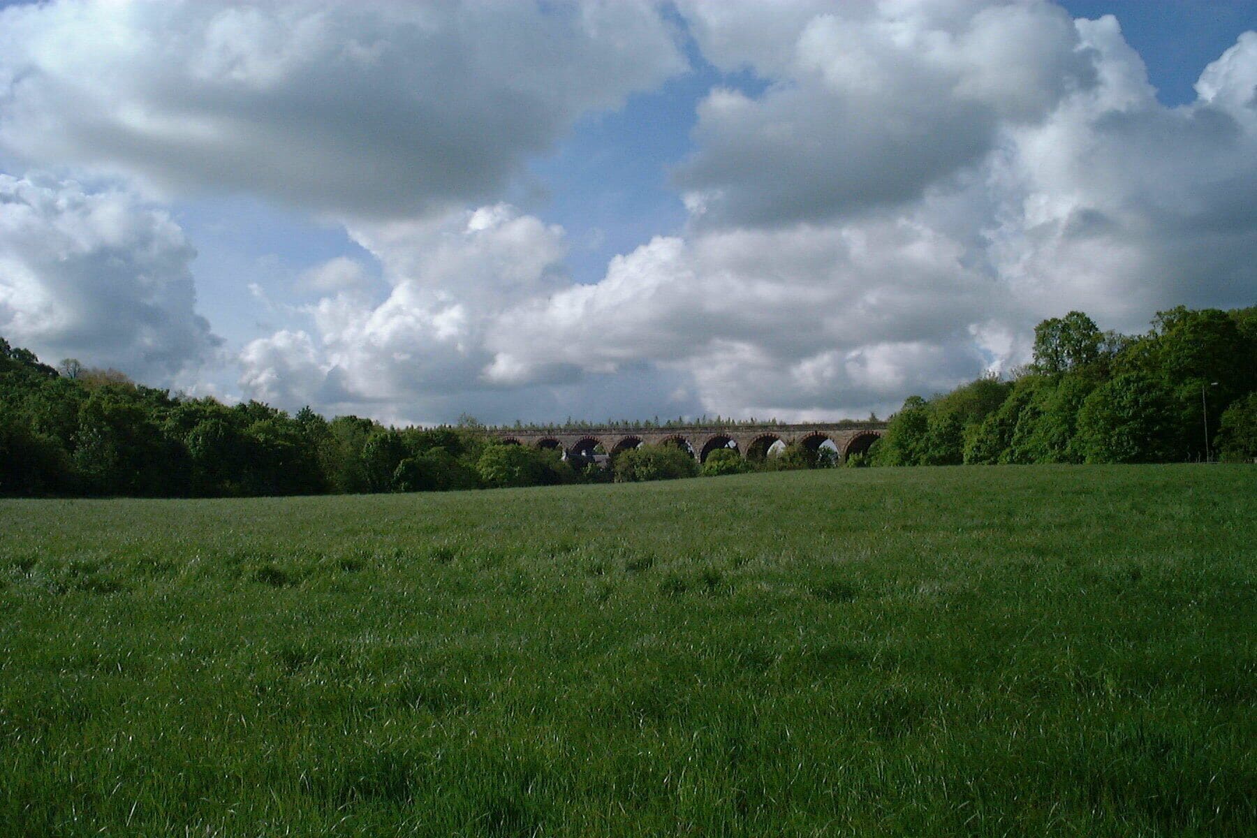 Lothianbridge Viaduct on the Waverley Route south of Edinburgh. This currently dismantled railway line ran between Carlisle and Edinburgh, there are plans to reinstate a section near Edinburgh, and the viaduct is one of the main engineering structures of that line.