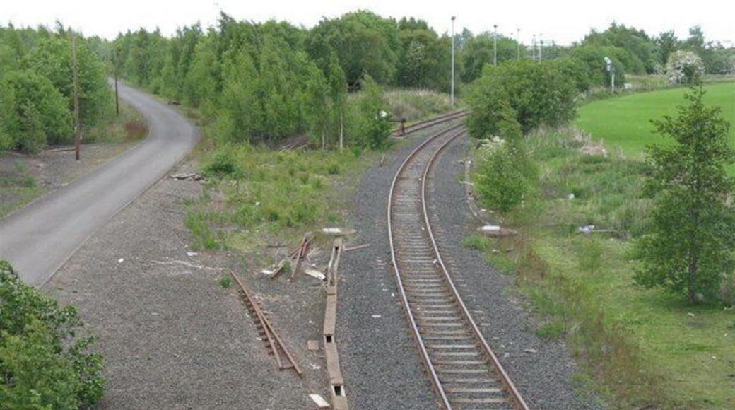 Little used railway line Looking north from the B6415 at Millerhill, towards the Marshalling Yard.