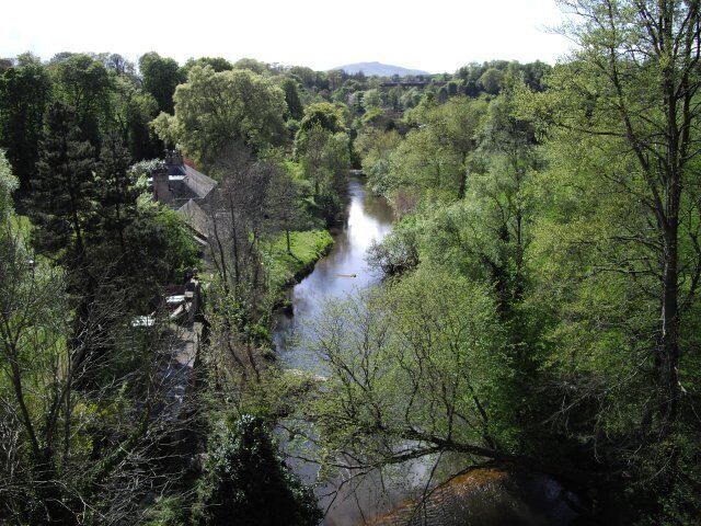 River North Esk View west along the river from the cycle/pathway.