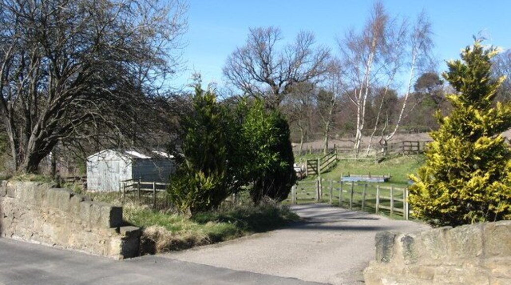 Entrance to a small steading Though there is no house here, it looks like it is worked as a steading.