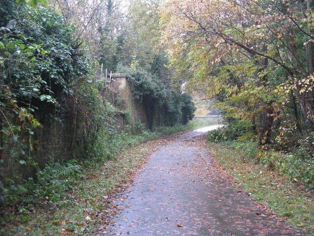 Path in the River North Esk Valley Along the route of an old railway line, and part of National Cycle Network #1. Just ahead out of sight beyond the bend it joins the Penicuik - Musselburgh Foot and Cycleway.
