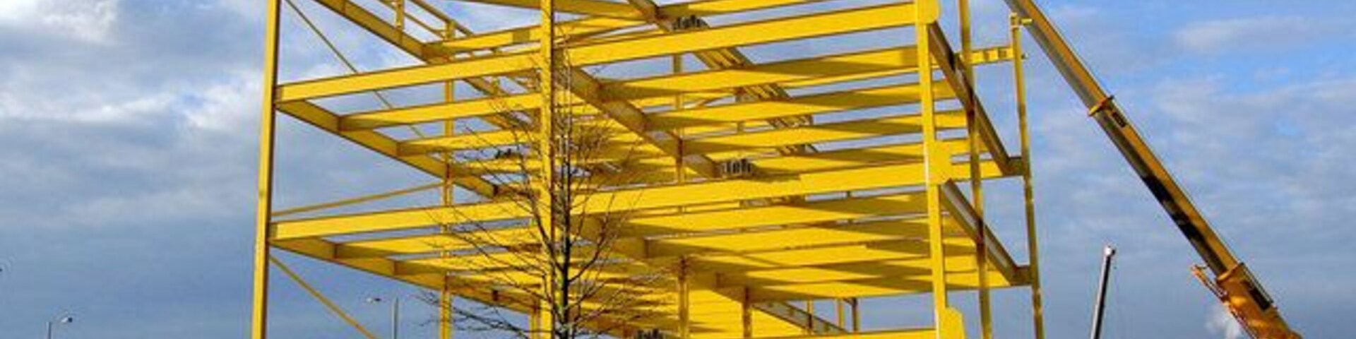Yellow Steel A Morrison's supermarket development adjacent the new Telford College. Steel frame I believe by Bone.