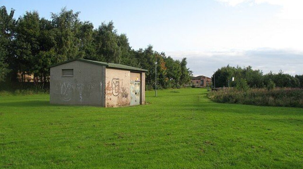 Building, Bingham Parkland between the railway and houses.