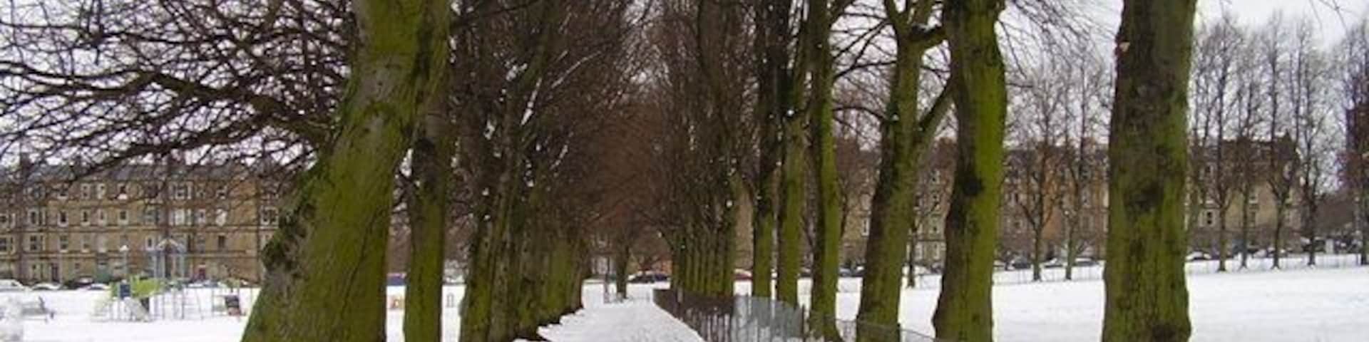 Harrison Park Looking towards Harrison Gardens - with back to the union canal