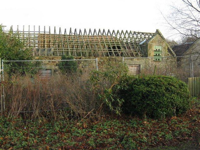 Roof trusses at Blinkbonny Old farm buildings in the process of redevelopment - or at least they were before the credit crunch - not sure now - 'who will buy my new houses?'