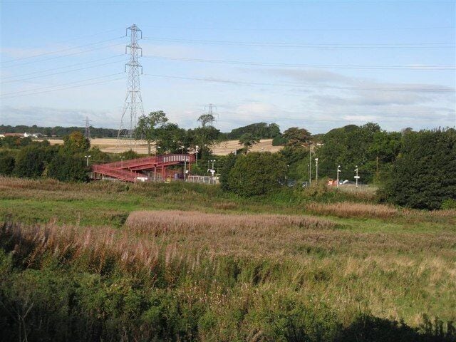 Curriehill Station from across the fields