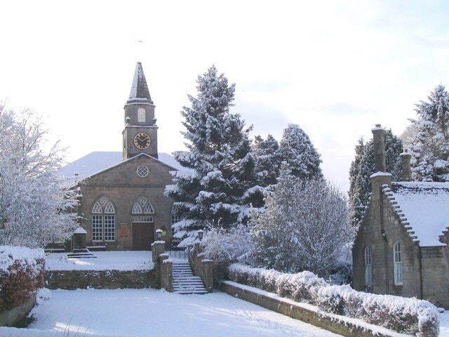 Currie Kirk in Winter Nestling at the foot of the Pentland Hills, this is one of the oldest Reformation churches in Scotland still in regular use. It has been a holy site since Celtic times and was supposedly founded by St Kentigern who may have used the old "Monks Road" through the hills.