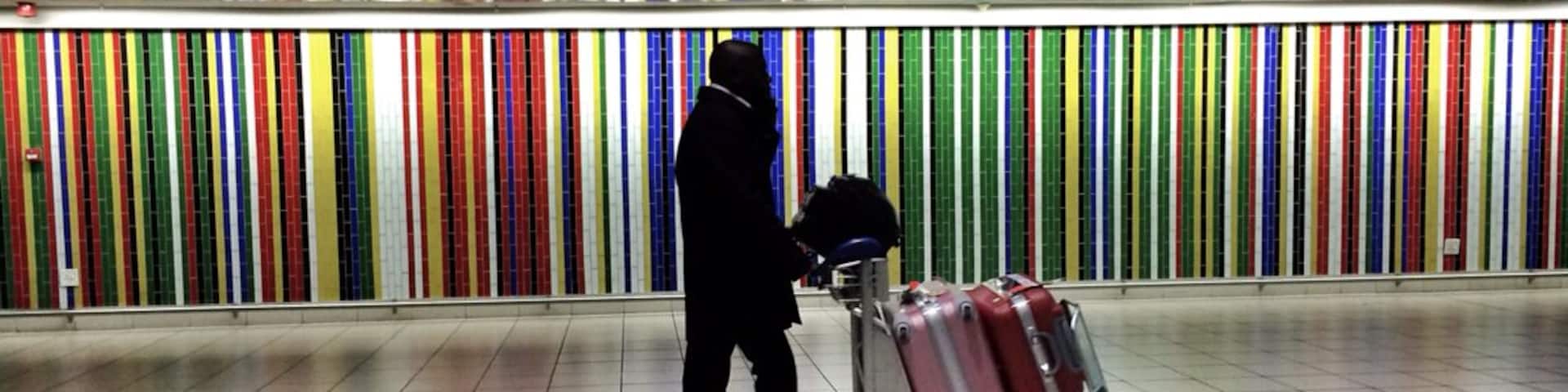 This airport seems to be extremely colorful.