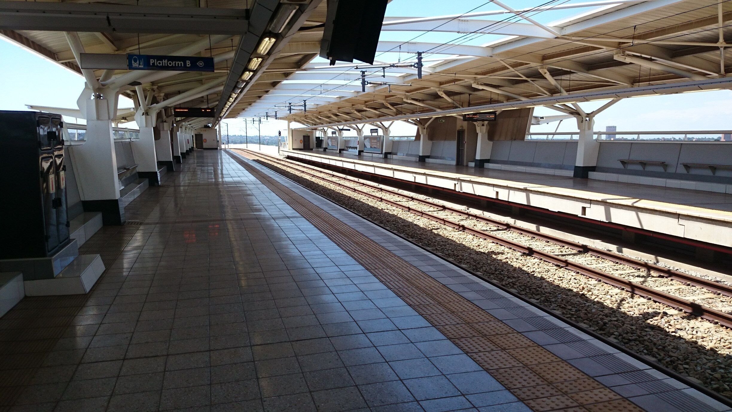 Gautrain - Rhodesfield station. A quick and inexpensive way of getting from Johannesburg to Pretoria with stops at major hubs along the way. 