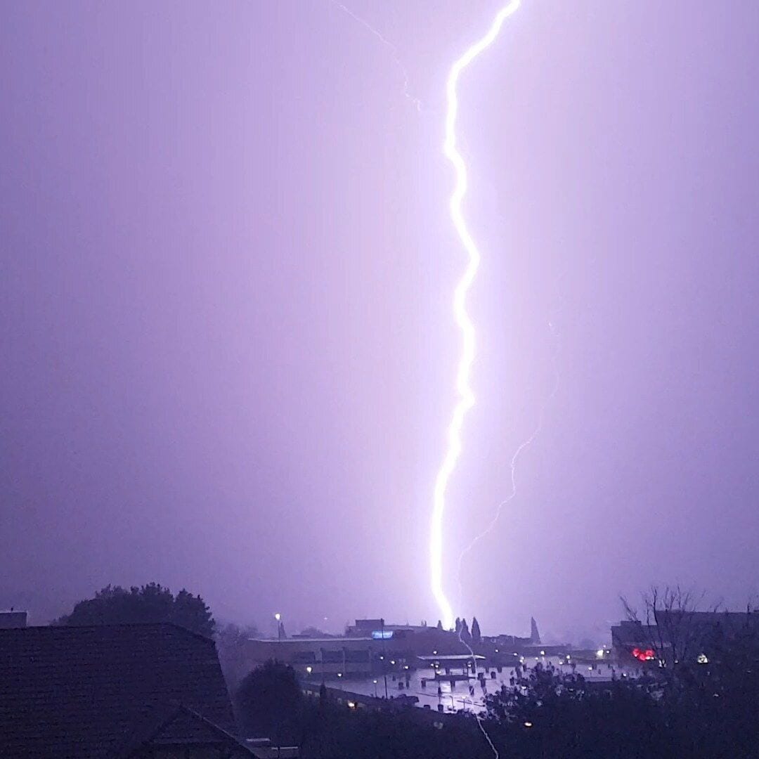 They say lightning never strikes in the same place twice.. i beg to differ. This is the constant view from my window during a Highveld thunder storm