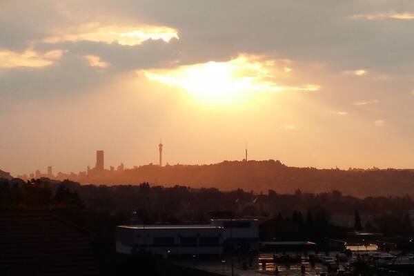 Incredible African sunset lighting up the johannesburg skyline. View from my apartment
#AboveItAll