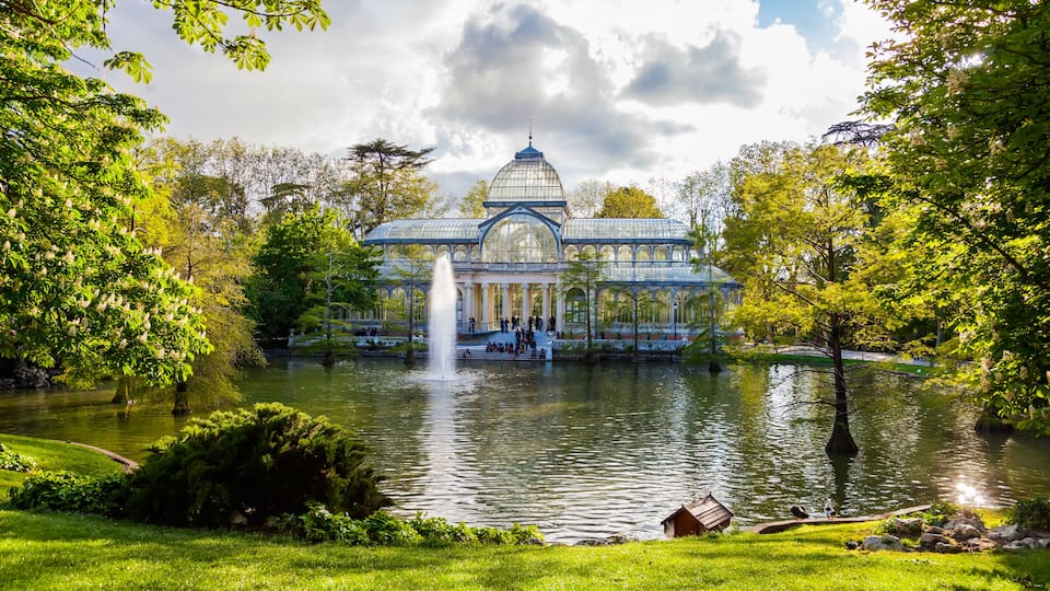 Crystal Palace (Palacio de cristal) in Retiro Park, Madrid, Spain