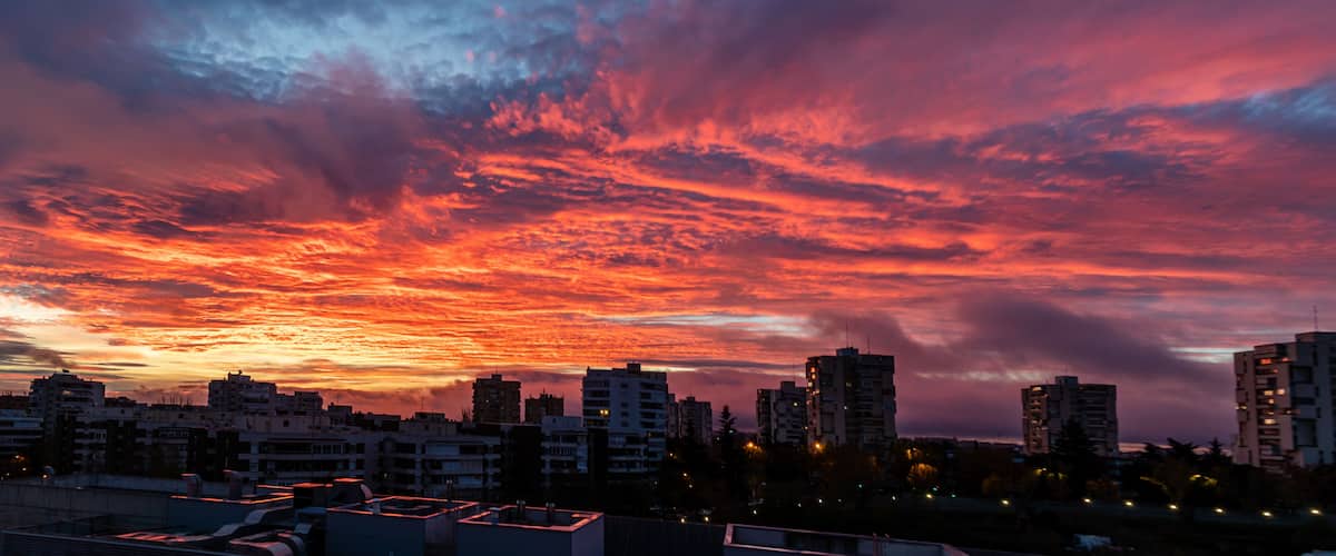 sunrise from the Madrid neighborhood of Hortaleza