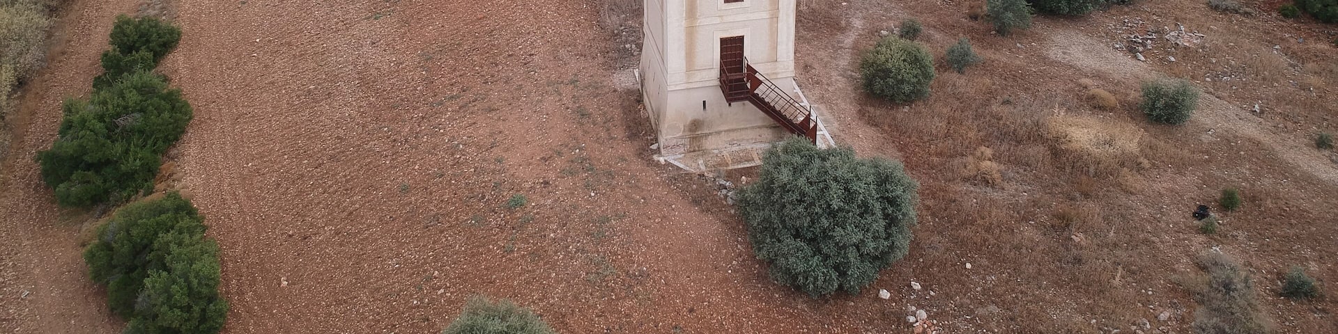 aerial view of the optical telegraph tower in Arganda del Rey, photograph taken with a drone