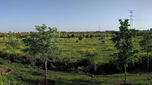 Panorámica de Bosque Sur (Fuenlabrada, Madrid, España) desde la M-50