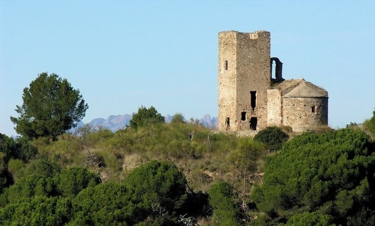 Vessant de migdia del conjunt de torre i església