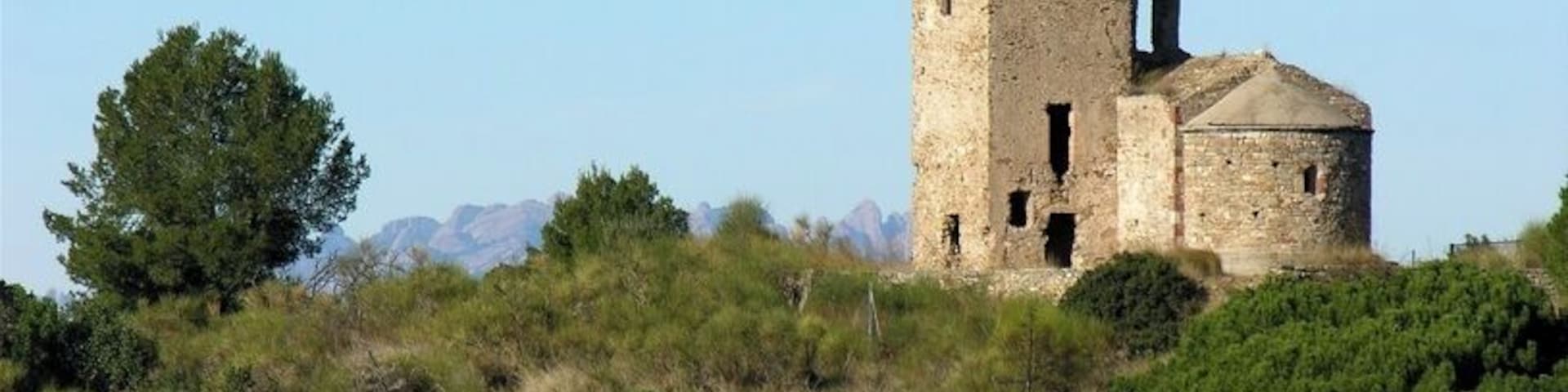 Vessant de migdia del conjunt de torre i església