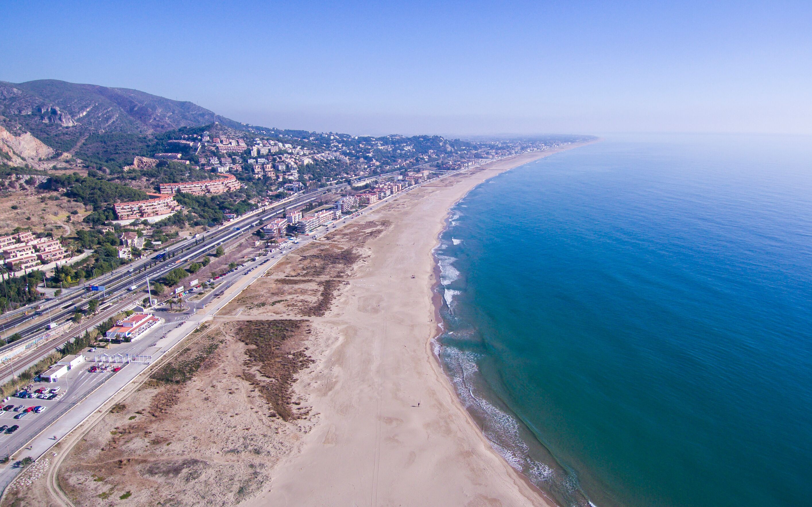 Coast of Barcelona. Drone view