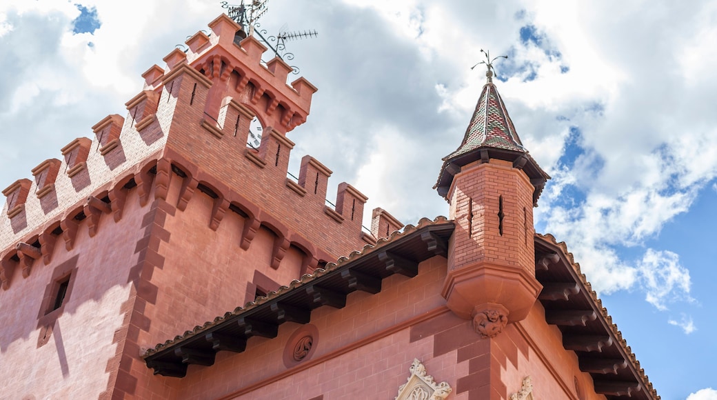 Artistic architecture,Can Modolell,ancient fortified defense tower.Viladecans,Catalonia,Spain.