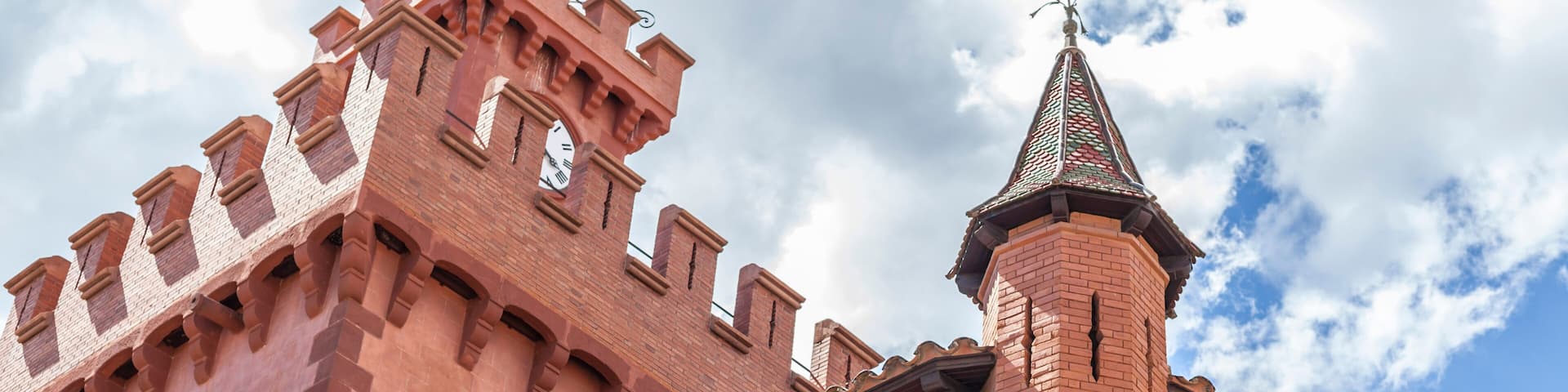 Artistic architecture,Can Modolell,ancient fortified defense tower.Viladecans,Catalonia,Spain.