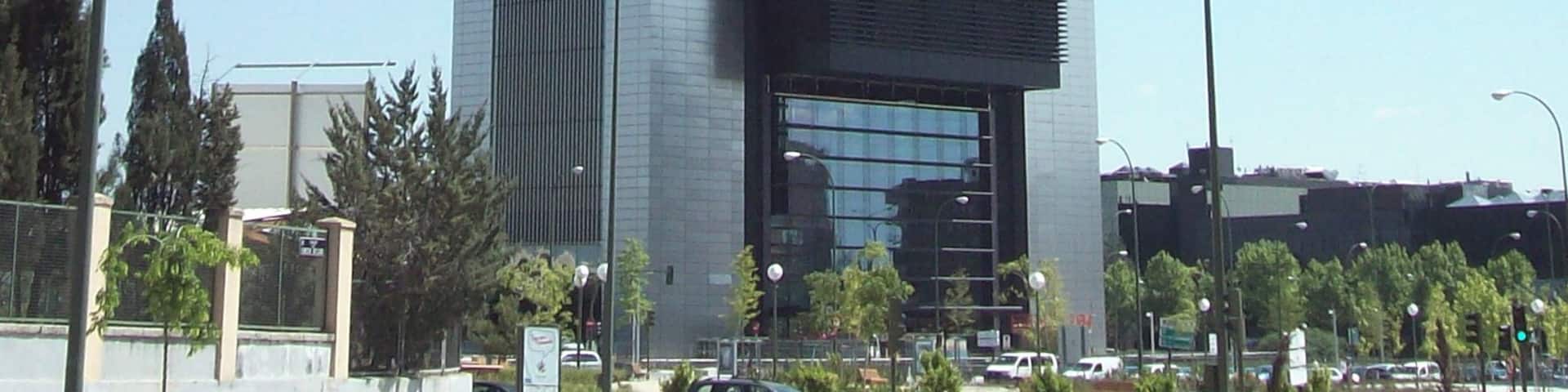 View, from the south-west angle, of Torre Caja Madrid, in Cuatro Torres Business Area (Madrid, Spain).