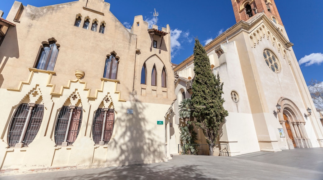 Architecture,modernist style, recoty and church of Sant Marti,Catalonia.