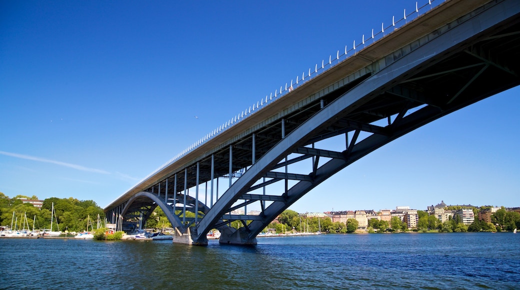 Drottningholm which includes a river or creek and a bridge