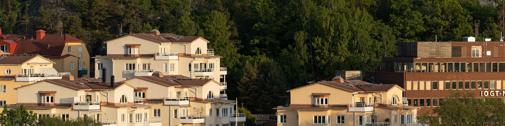 Stockholm, Sweden The skyline over the Stora Essingen island in the city.