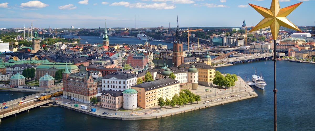 Riddarholmen featuring landscape views, a city and a bay or harbor