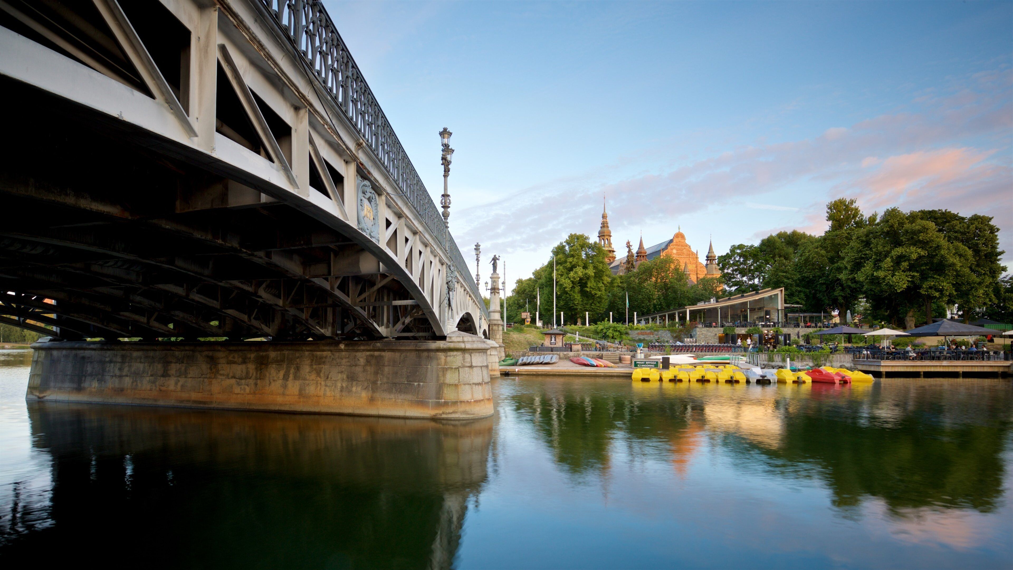 Ostermalm showing a river or creek and a bridge