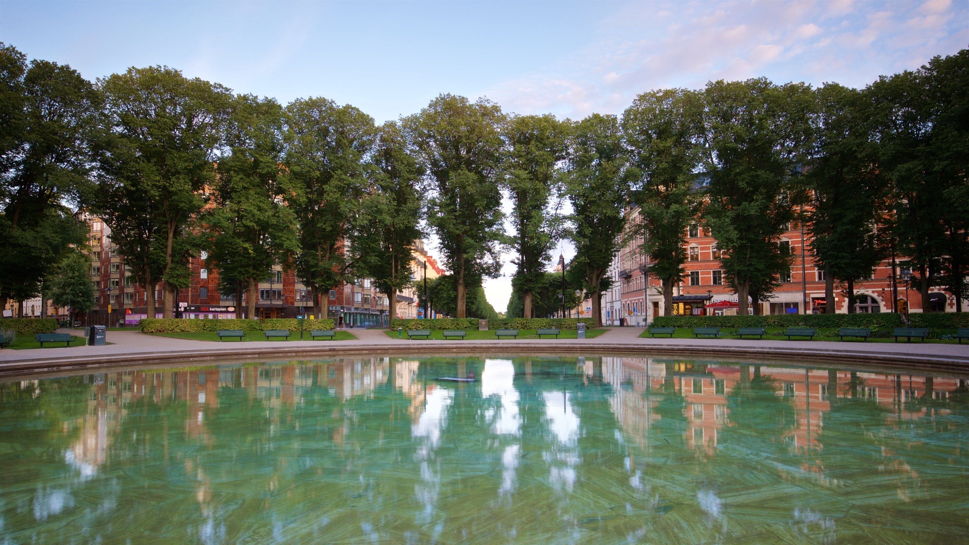 Ostermalm which includes a pool and a park