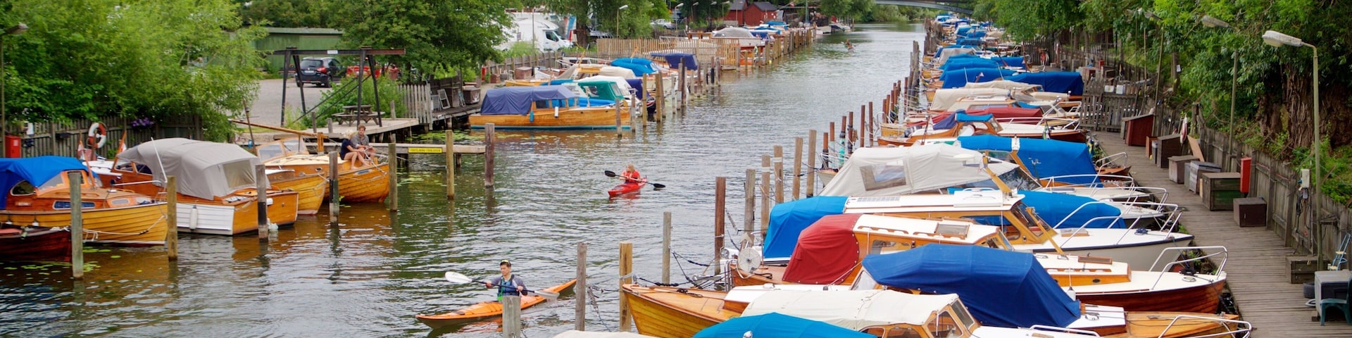 Langholmen showing a river or creek and a bay or harbor