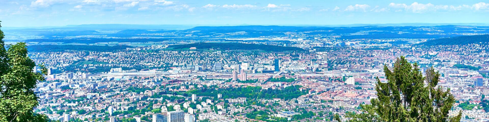 Panoramic view of Zurich in Switzerland