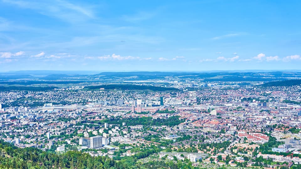 Panoramic view of Zurich in Switzerland