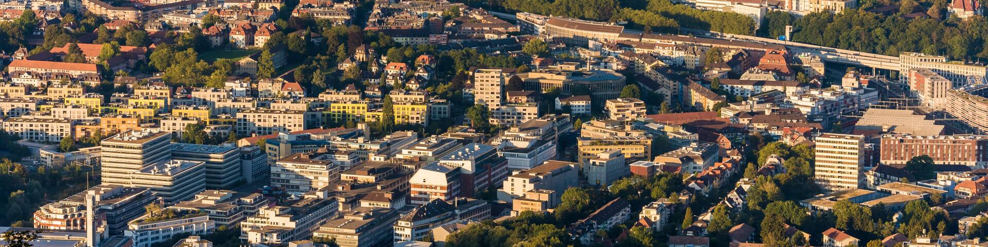 Switzerland, Canton of Zurich, Zurich, City center seen from Uetliberg