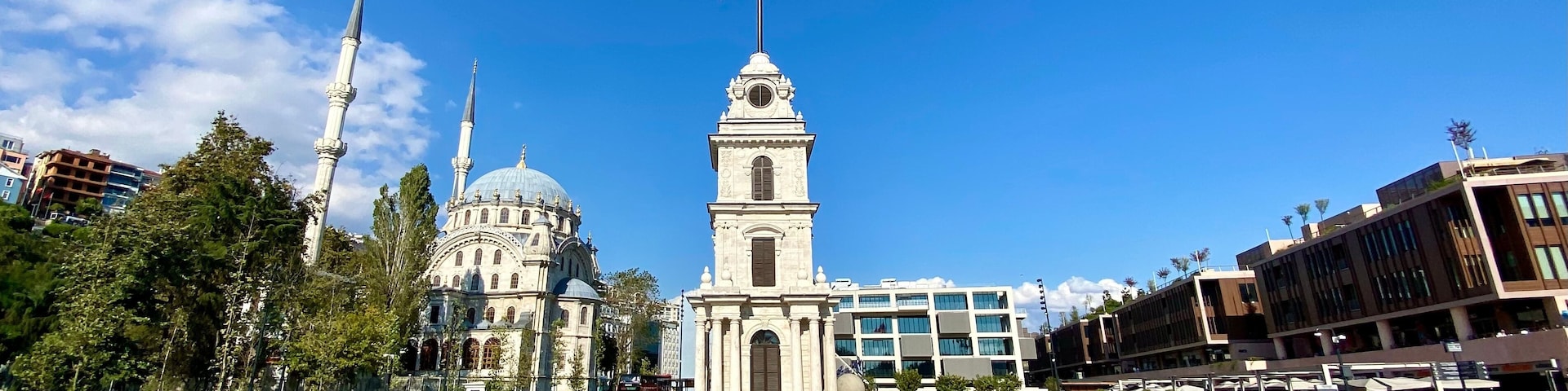Tophane Clock Tower located in square area of Galataport .The tower built similar to Dolmabahce palace tower.