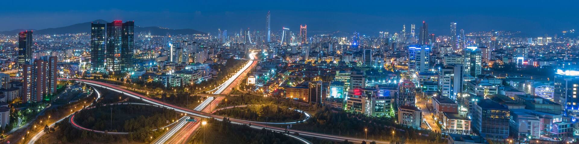 night view from umraniye business center