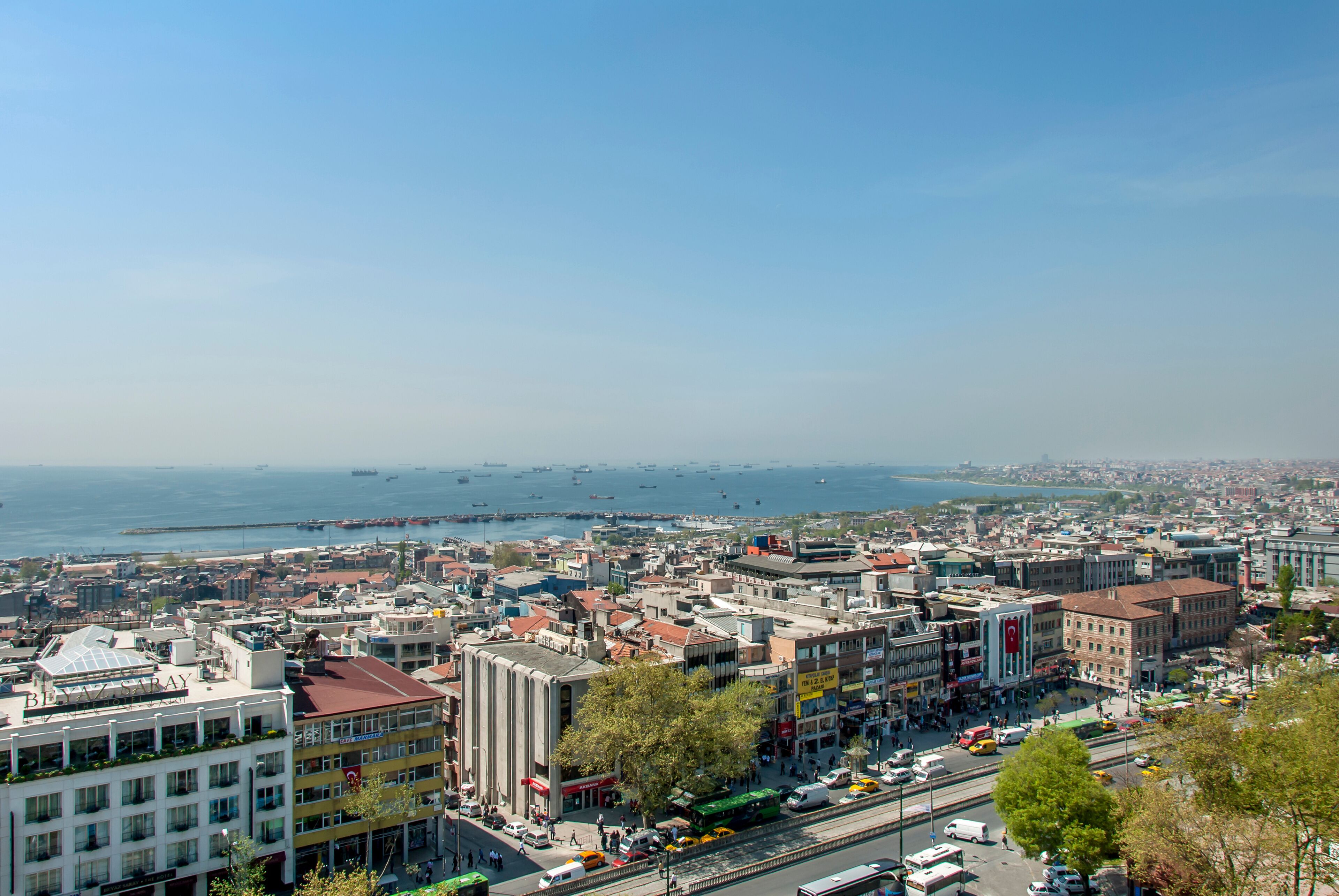 Istanbul, Turkey, 22 May 2006: Kumkapi, sea and buildings