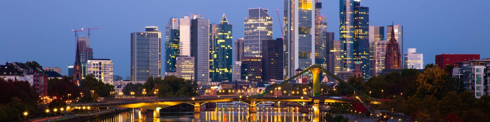 Frankfurt featuring a city, a river or creek and night scenes