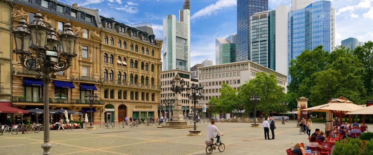 Frankfurt featuring a city, a square or plaza and a high-rise building