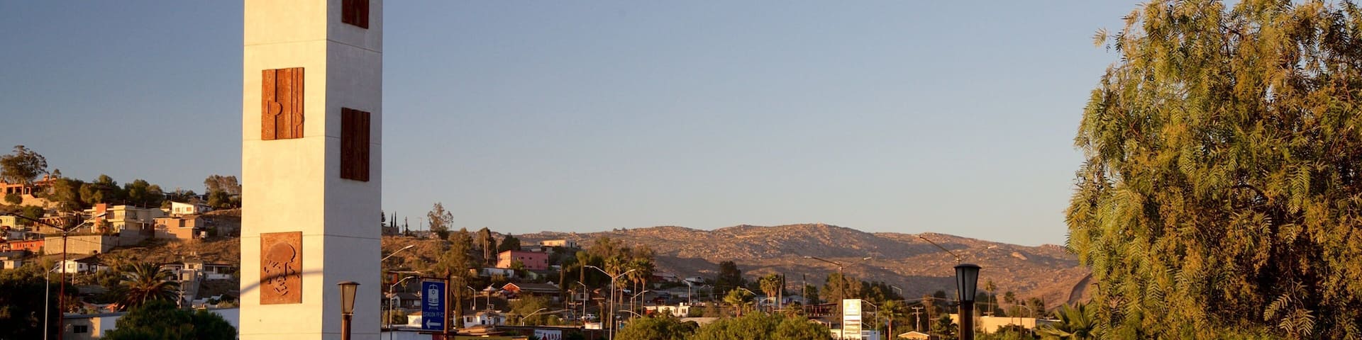 Tecate featuring a sunset, a monument and a square or plaza