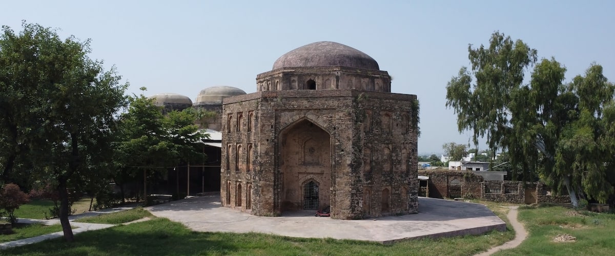Rawat fort in Rawalpindi Pakistan showing the historic tomb of Sultan Sarang Khan and his sons who died in battle